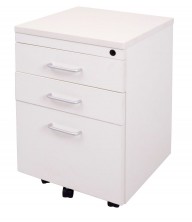 SPMP3 Mobile Pedestal On Castors. 2 Drws : 1 File Drw. Locks. 447 W X 465 D X 690 H. White